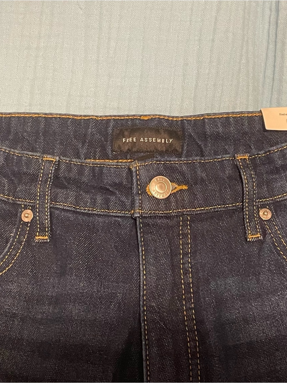 Free Assembly Wide Leg Ankle Women's Dark Blue Jeans Ripped Hem